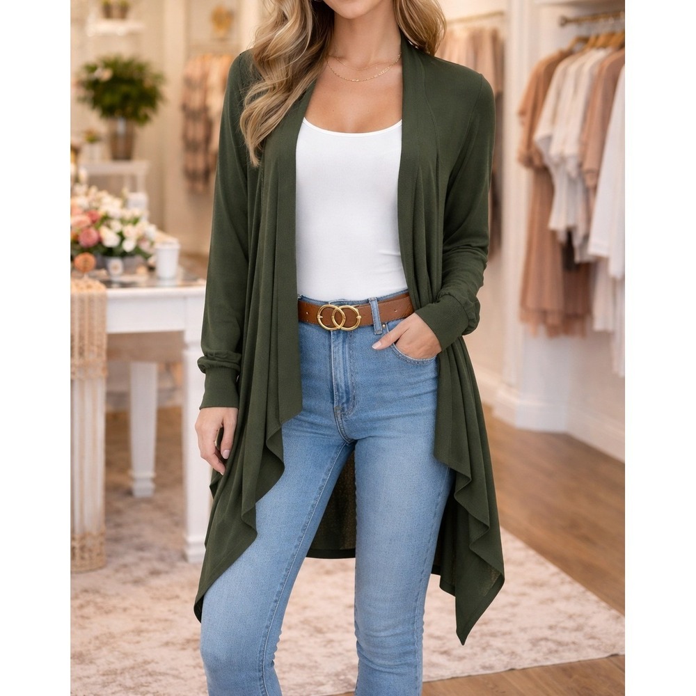 INC International Concepts Womens XXL Costa Green Waterfall Cardigan‎ 100154952